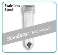 Prefilled 2.0 ml tubes,Stainless Steel, 2.8mm Acid washed, 50 pk